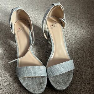silver sparkly heels